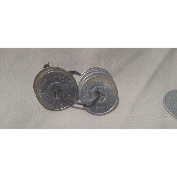 Lot of 10 Vintage Sales Tax Tokens – LA MS OK 1930s Aluminum Mill Coins - Picture 3 of 5